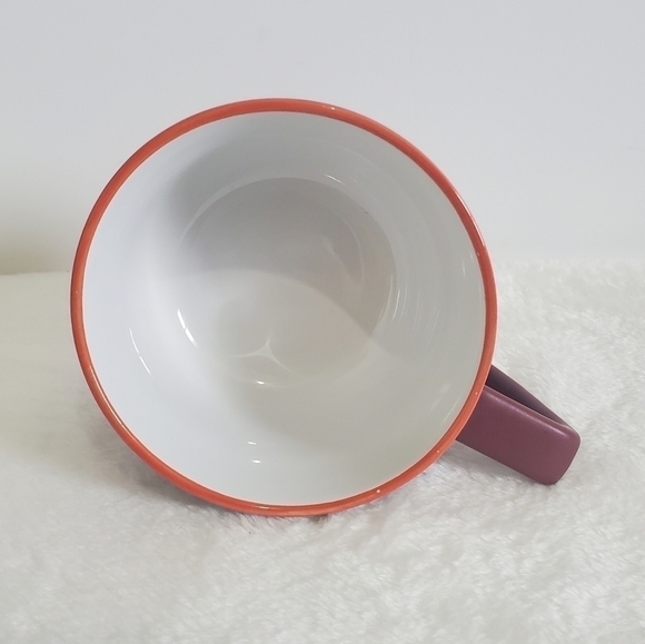 Holiday Stoneware Burgandy Maroon Early Bird XLarge Soup Coffee Cup Mug 16 Oz - Picture 7 of 9